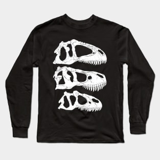 Giganotosaurus Tyrannosaurus Rex Allosaurus fossil skulls Long Sleeve T-Shirt